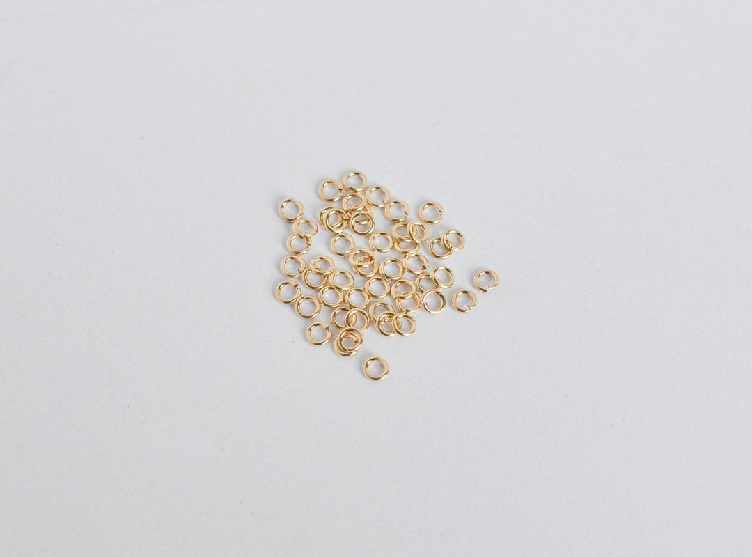 5 Pack 22 Gauge / 0.63mm Open Jump Rings – 14K White Gold – Made In USA