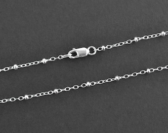 Any Length Sterling Silver 1mm Satellite Necklace With 1.9mm Ball, Made in USA, C68