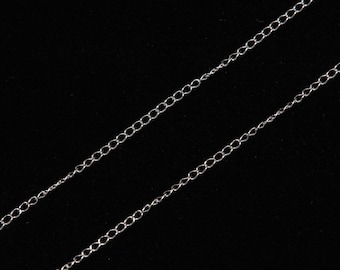 10 Feet Sterling Silver 1.1mm Curb Chain By The Foot - Custom Lengths Available, C66