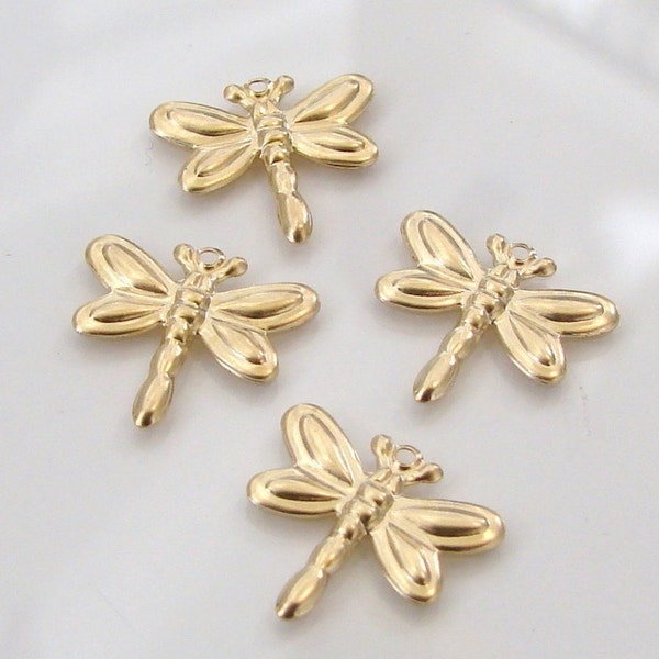 2 Pcs. - 14K Gold Filled Tiny Dragonfly Charms 14x13mm, GC14