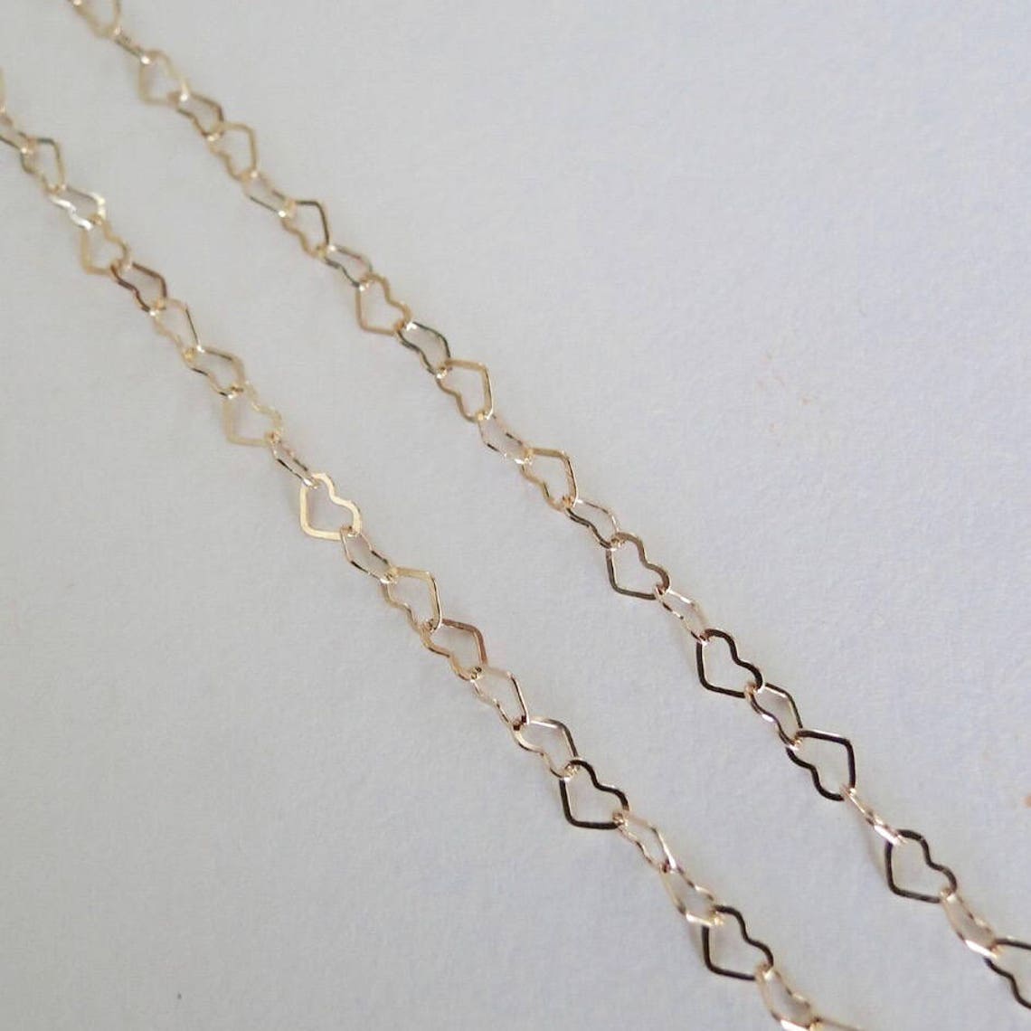 10 Feet 12K Gold Filled Heart Chain: 3.8mm Cable Link, USA Made, C10 - Etsy