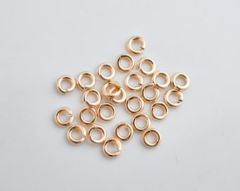 25pcs 14K Gold Filled 4mm Open Jump Rings 18 Gauge, Made in USA, A17