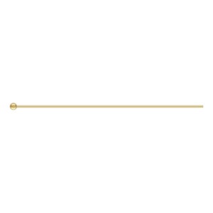 10pcs - 14k Gold Filled 1 inch 28.5 Gauge Headpins w/ .9mm ball, Made in USA, SS40