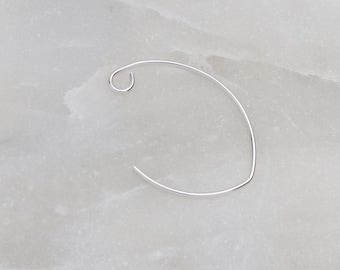 Six - Sterling Silver V-Shaped Ear Wire, Made in USA, D32