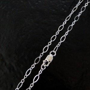 Any Length Sterling Silver Long And Short Oval Chain Necklace With Lobster Clasp, Made in USA/Italy, C57