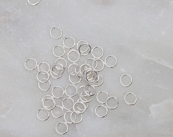25pcs - .925 Sterling Silver 5mm CLOSED Jump Rings 20.5ga, Made in India, SS13