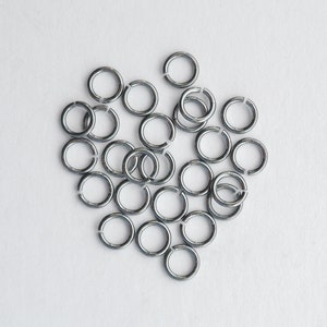 50pcs - Oxidized .925 Sterling Silver 5mm Open Jump Rings 20ga, Made in India, SS39