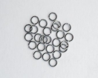 100pcs - Oxidized .925 Sterling Silver 5mm Open Jump Rings 20ga, Made in India, SS39