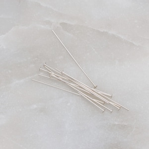 10pcs - Sterling Silver 1 inch 24ga Flat Headpins, Z1
