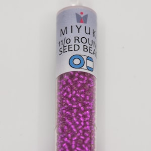 11-352, Miyuki 22g Fuchsia Lined Aqua 11-352, Miyuki 22g Fuchsia Lined Aqua