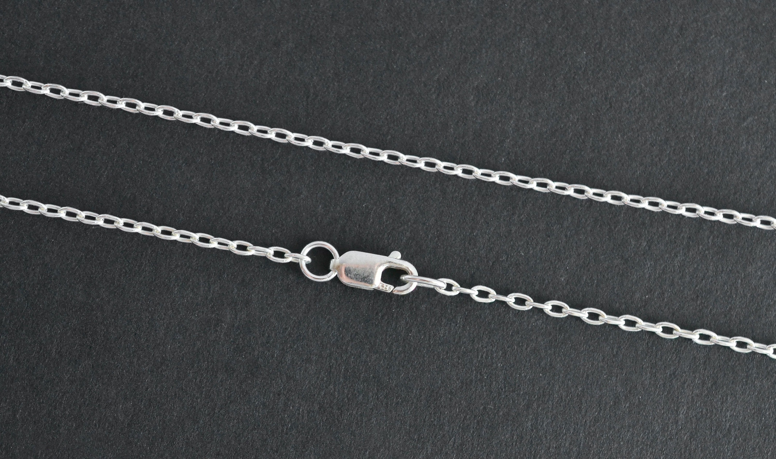 アクセサリー silver 925 vintage cable chain necklace 925 Sterling Silver Chain Necklace-flat Cable Chain-finished