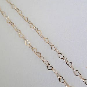 Any Length 12K Gold Filled 3.8mm Heart Chain Necklace With Lobster Clasp, C10