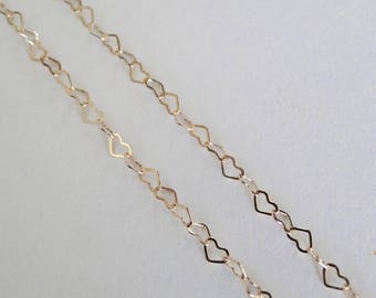 Any Length 12K Gold Filled 3.8mm Heart Chain Necklace With Lobster Clasp, C10