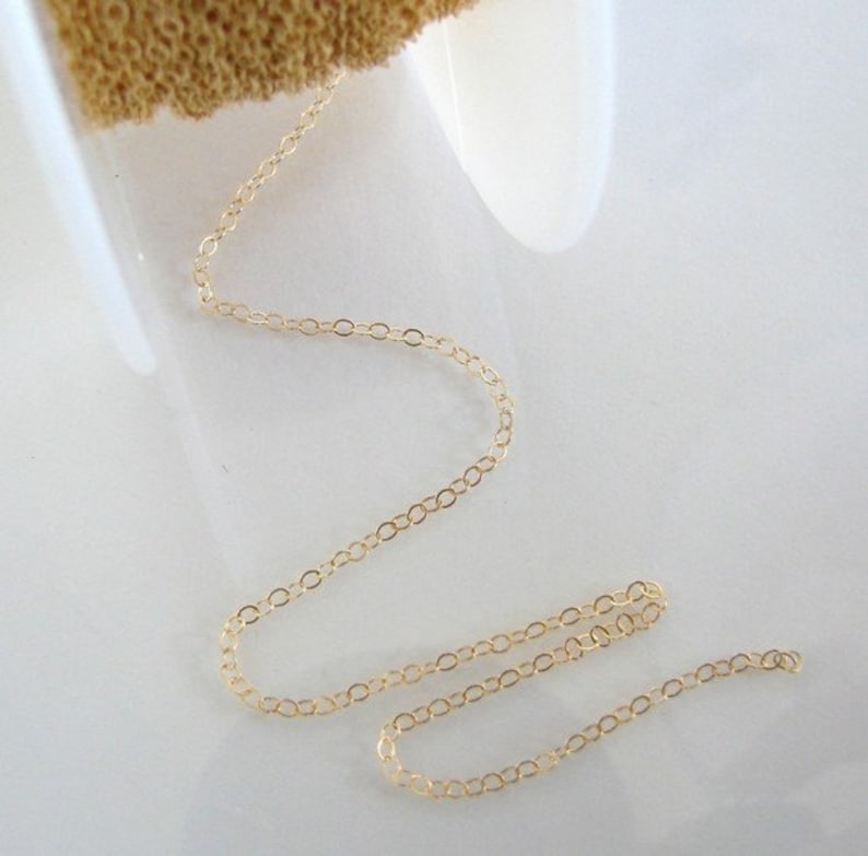 20 Feet 14K Gold Filled Cable Chain Custom Lengths Available, Made in USA, CG1 image 1