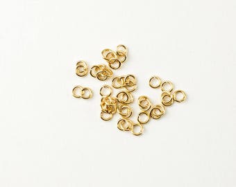 25pcs 14K Gold Filled 4mm Open Jump Rings 20 Gauge, Made in USA, GF12