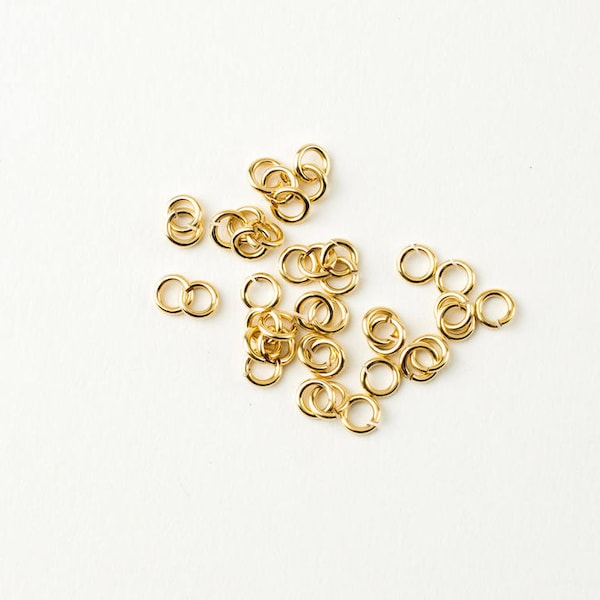 25pcs 14K Gold Filled 4mm Open Jump Rings 20 Gauge, Made in USA, GF12