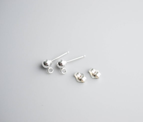 sterling silver ball ring earring