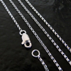 24 Inch Sterling Silver 1.2mm Rolo Chain Necklace All Lengths Available, Made in USA/Italy, C60 image 1