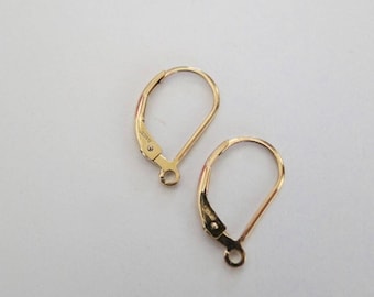 2pcs Gold Filled Lever Back, Made in USA, GC2