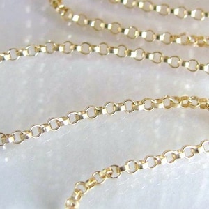 3 Feet - 14K Gold Filled 1.1mm Rolo Chain, C24