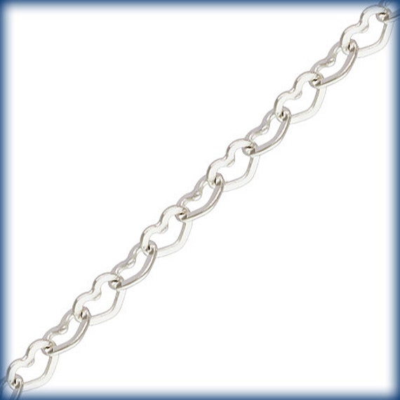 Buy 22 Inch 925 Sterling Silver 2.7x3mm Flat Heart Chain Necklace