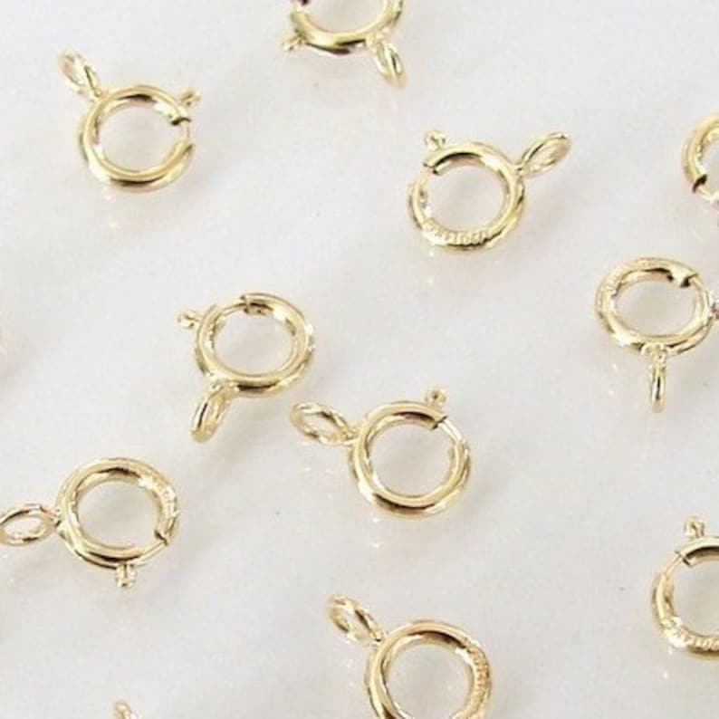 20 Pcs 14K Gold Filled 5mm Spring Ring Clasp, Made in Italy, GF1 image 1