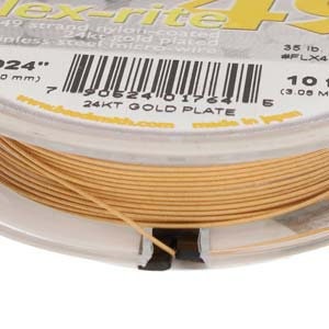 Accu-flex® Wire, Snow White Nylon and Stainless Steel Wire, 49 Strand,  0.024-inch Beading Wire, 30' Foot Spool, Beading Supplies, Item 1703w 