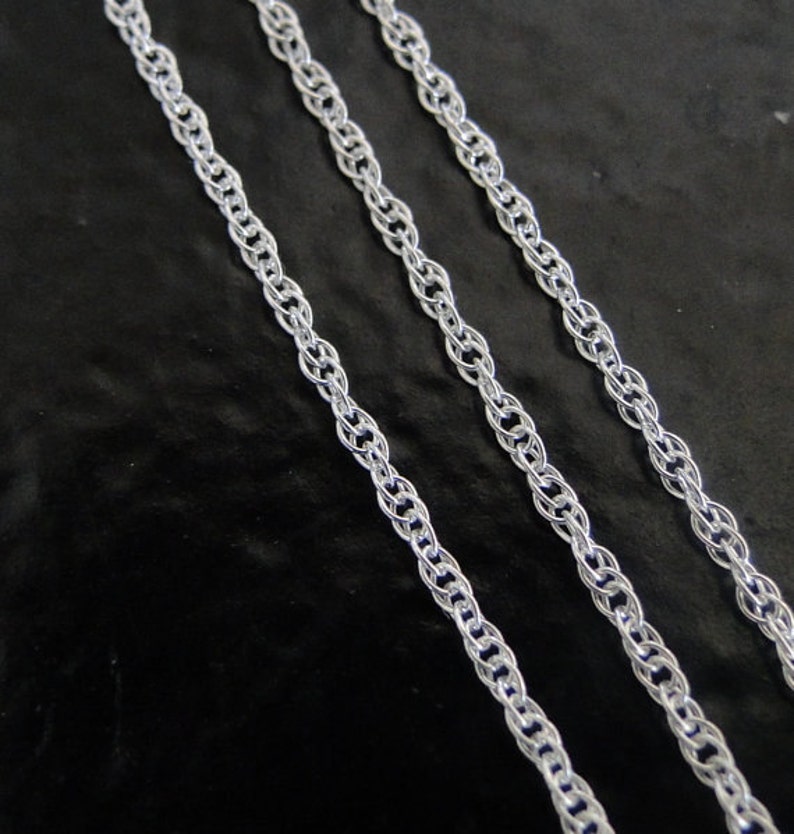 Any Length Sterling Silver 1.3mm Rope Chain Necklace, C62 image 2