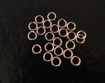 50pcs Rose Gold Filled 4mm 22 Gauge Open Jump Rings, Made in USA, RG7