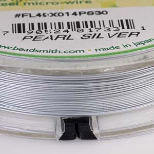 Flexrite 49 Strand Pearl Silver Nylon Coated Stainless Steel Wire .014  Inch/.35mm, 30 Feet, the Beadsmith, Made in Japan, T214 -  Ireland