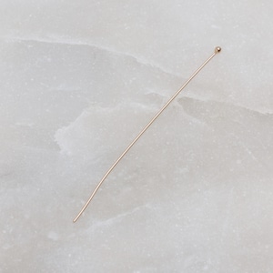 14k Gold 1.5 inch 26.5 Gauge Ball Headpins w/ 1.14mm ball, Made in USA, SG17