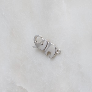 Eine - 925 Sterlingsilber-Elefantenschließe 8,7 x 20 mm, Made in Italy, AS64