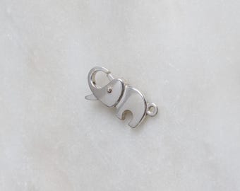 One - 925 Sterling Silver Elephant Clasp 8.7x20mm, Made in Italy, AS64