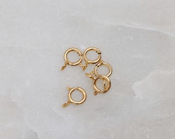 50 Pcs - 14K Gold Filled 5mm Spring Ring Clasp, Made in Italy, GF1