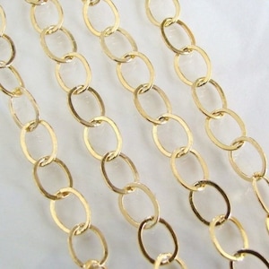 18 Inch 14K Gold Filled Chain By The Foot - 8.8x6.6mm Oval Links - Custom Lengths Available, C26