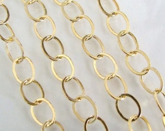 18 Inch 14K Gold Filled Chain By The Foot - 8.8x6.6mm Oval Links - Custom Lengths Available, C26