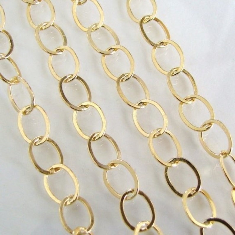 18 Inch 14K Gold Filled Chain By The Foot 8.8x6.6mm Oval Links Custom Lengths Available, C26 image 1