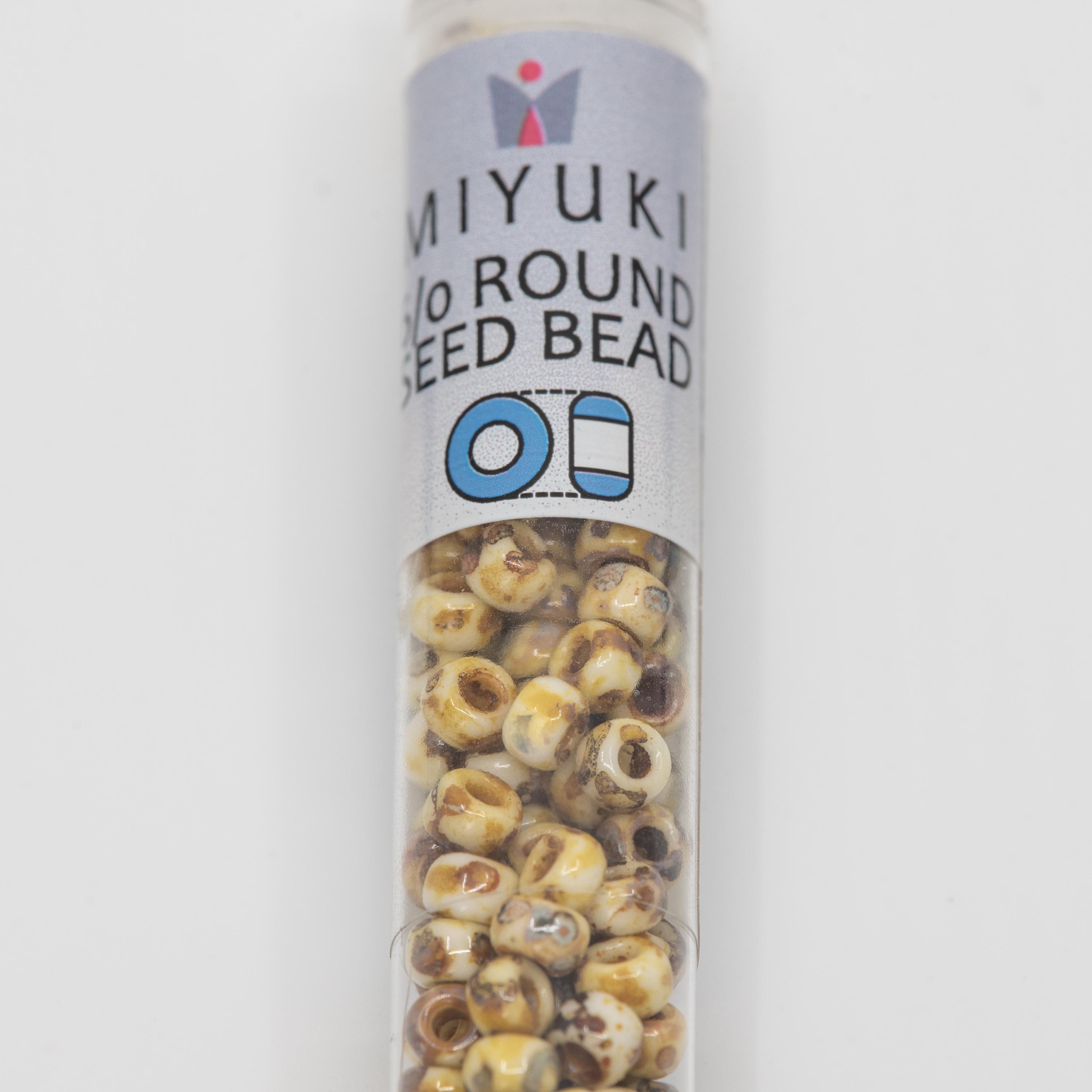 Miyuki 6/0 Round Beads Picasso Canary Yellow Matte 20 Grams, the