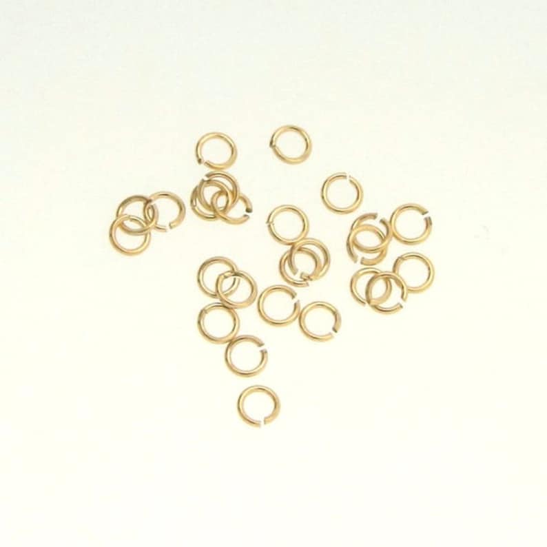 50pcs 14K Gold Filled 3mm 24ga Open Jump Rings, Made in USA, GF7 image 1