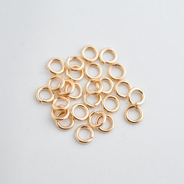 25pcs 14K Gold Filled 5mm Open Jump Rings 18 Gauge, Made in USA, A18