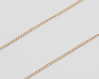 10 Feet - 14K Gold Filled 1.1mm Curb Chain By The Foot, C2