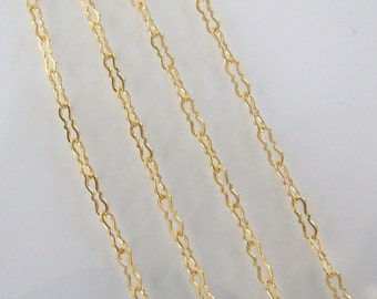 17 Inch - 14K Gold Filled Finished Fancy Krinkle Chain Lobster Clasp - Custom Lengths Available, C12
