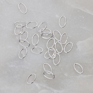 50pcs - .925 Sterling Silver 4x6mm Open Oval Jump Rings 20.5ga, Made in India, SS36