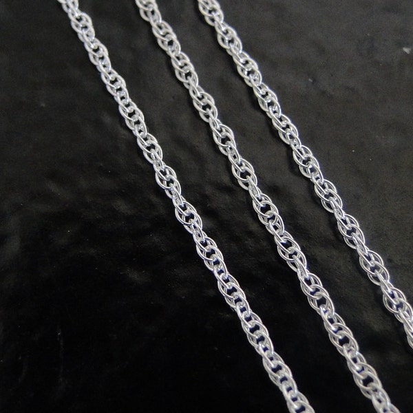 10 Feet - Sterling Silver 1.3mm Rope Chain By The Foot - Custom Lengths Available, C62