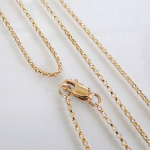 20 Inch 14K Gold Filled 1.1mm Rolo Chain With Lobster Clasp All Lengths Available, C24 image 1