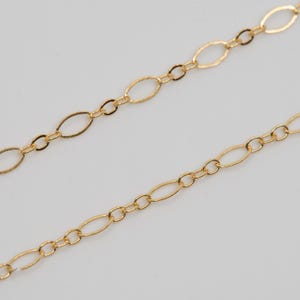 3 feet - 14K Gold Filled Long And Short Oval Chain, C16