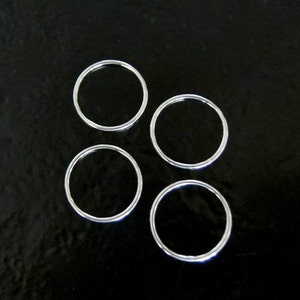 4pcs 16mm Circle Link, Connector Sterling Silver, Made in India, SS17