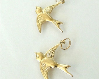 One Gold Filled Bird Charm (West) 17x16mm, Made in USA, GC17