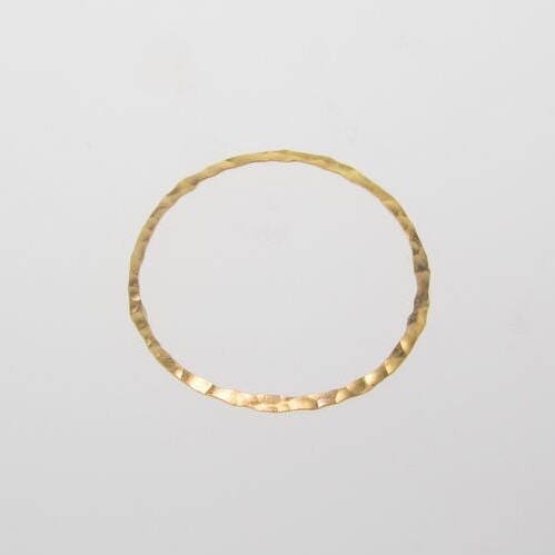 ONE 14K Gold Filled 30mm Hammered Flat Round Link, Connector Ring, GC…
