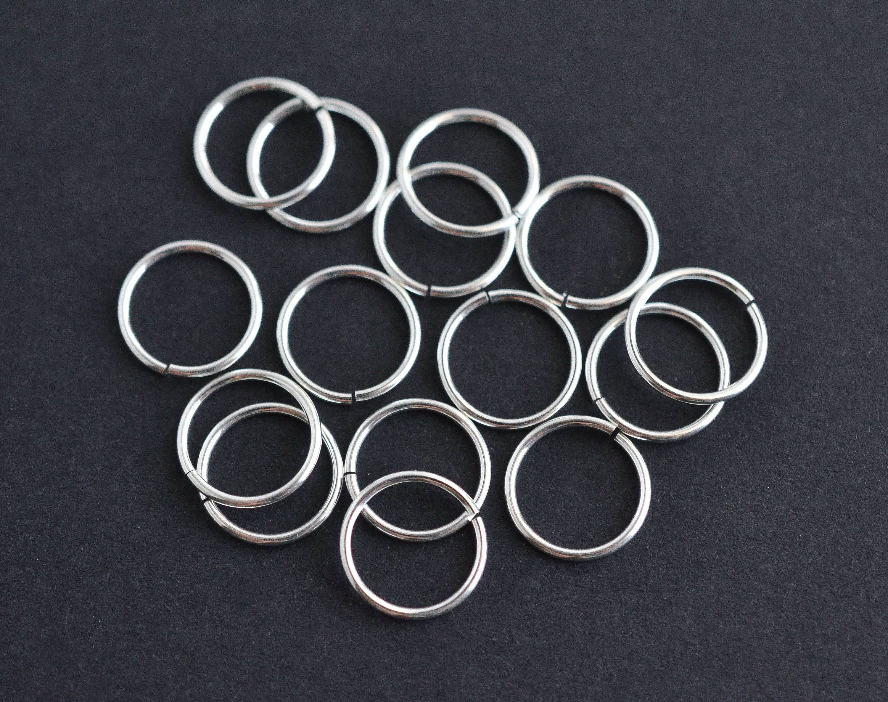 25pcs - .925 Sterling Silver 9mm Open Jump Rings 20.5ga, Made in